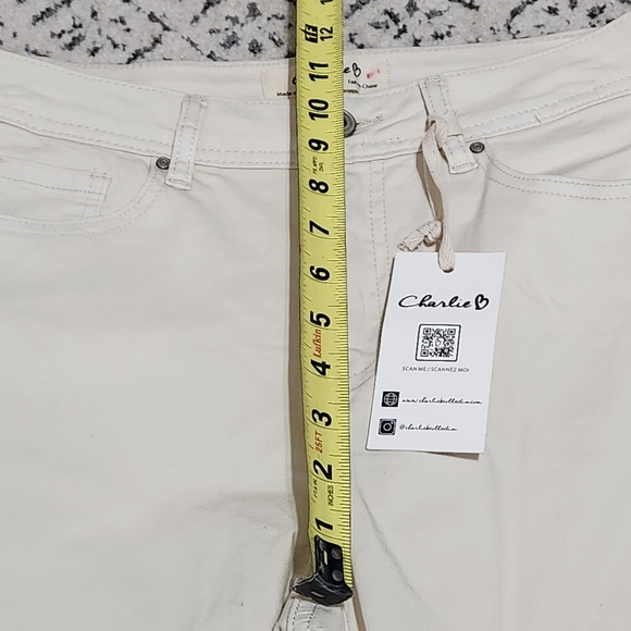 NWT Charlie B Fringe Cream Jeans Boho Western Coastal Cowgirl Country Chic 28/8 - Picture 14 of 16